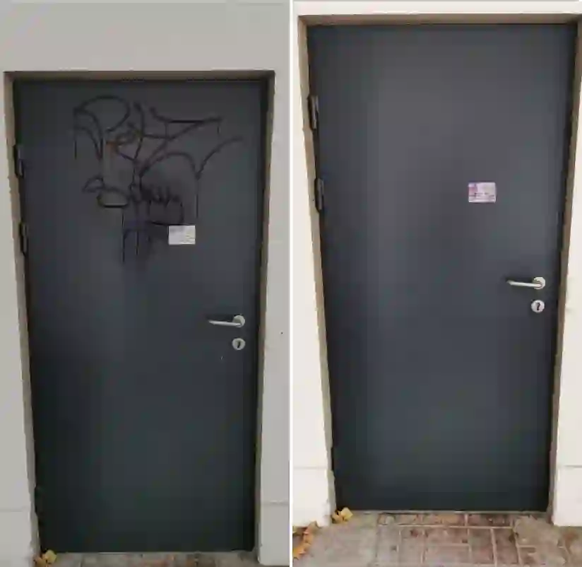 Usuwanie graffiti z drzwi metalowych i bram